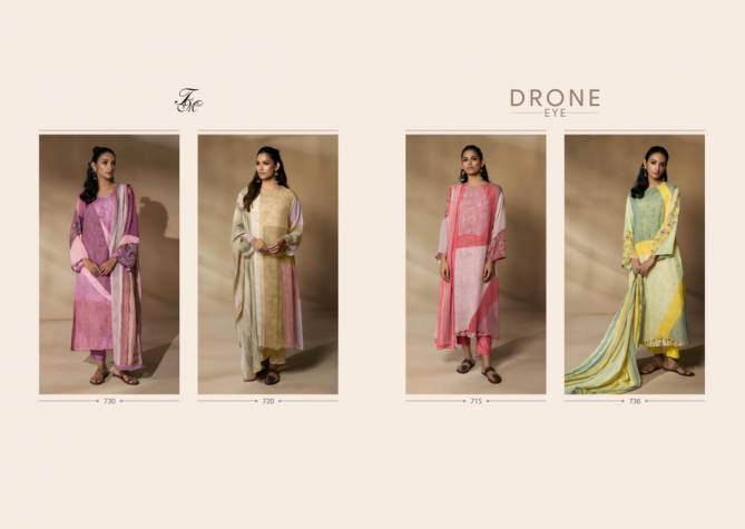 Drone Eyed By T&M Heavy Printed Dress Material Wholesale Shop In Surat